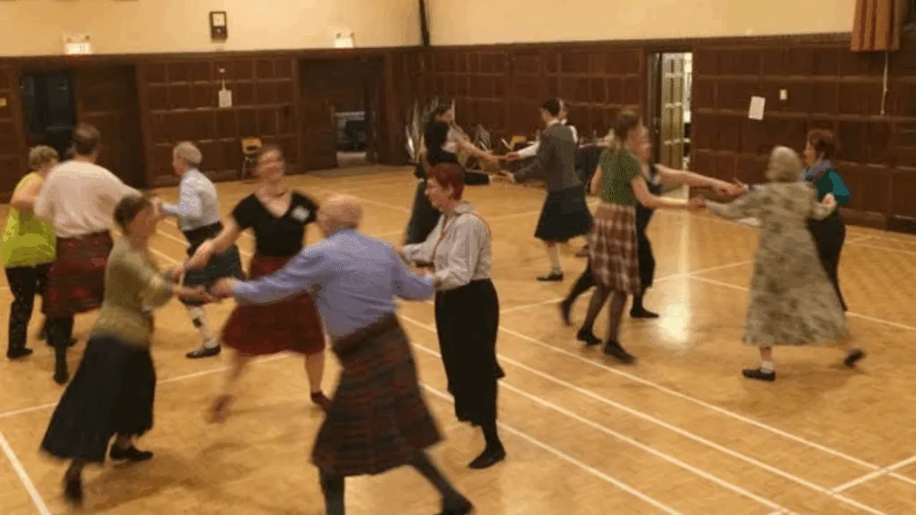 Scottish country dancing in Kildonan Hall
